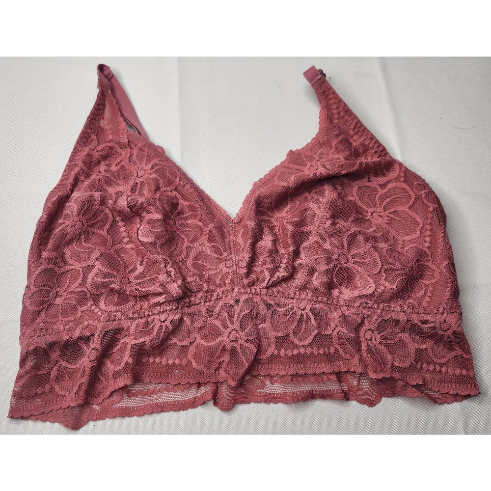 PINK Victoria's Secret Pink Lace Floral Adjustable Strap Bralette Size Large